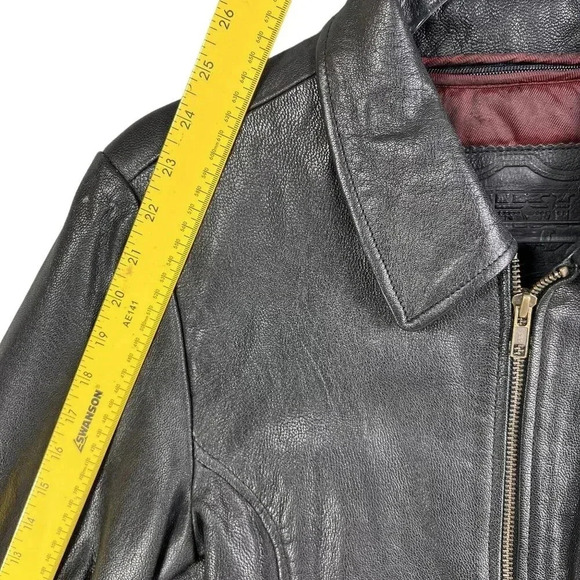 FIRST Genuine Leather VTG Women S Black Moto Biker Jacket Removable Liner Grunge - Picture 11 of 16